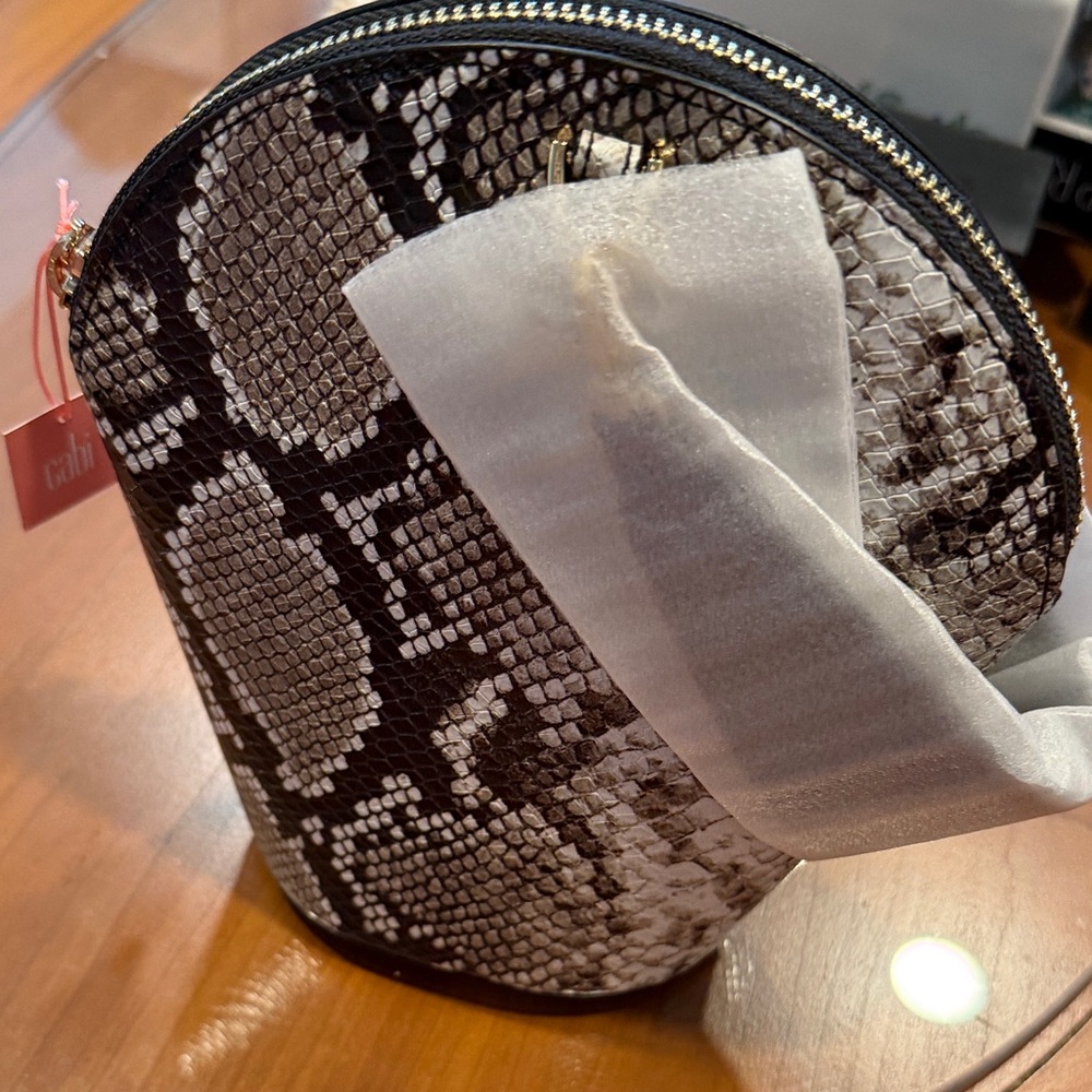 CAbi Black and Brown Snake Print Bag